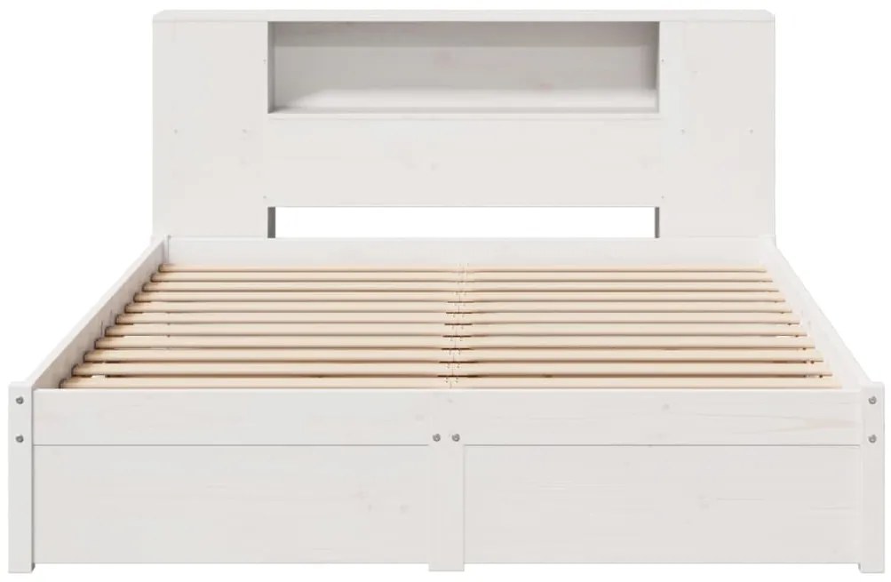 vidaXL Κρεβάτι Βιβλιοθήκη Χωρίς Στρώμα 150x200 εκ Μασίφ Ξύλο Πεύκου