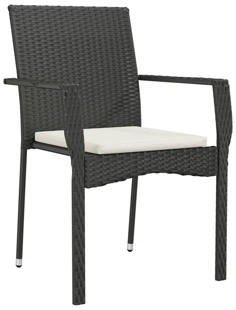 vidaXL Σετ Τραπεζαρίας Κήπου 9 pcs Μαύρο 200 x 80 x 73 εκ PE Ρατάν