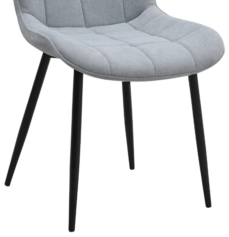 Καρέκλα τραπεζαρίας Chiara Megapap γκρι ύφασμα - μεταλλικό μαύρο πόδι 48x58x81εκ.
