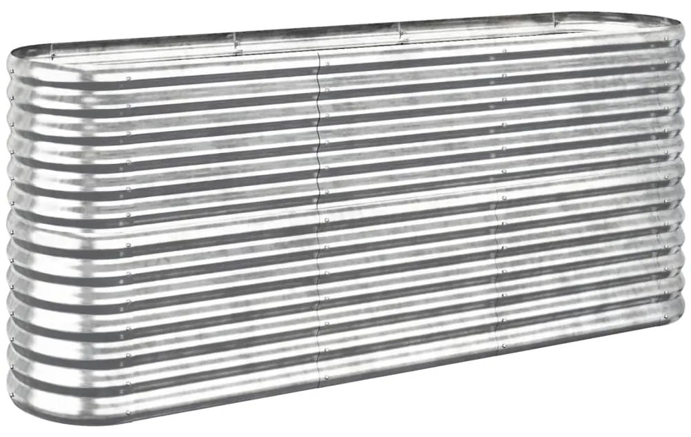 vidaXL Ζαρντινιέρα Ασημί 152x40x68 εκ. Γαλβανισμένος χάλυβας