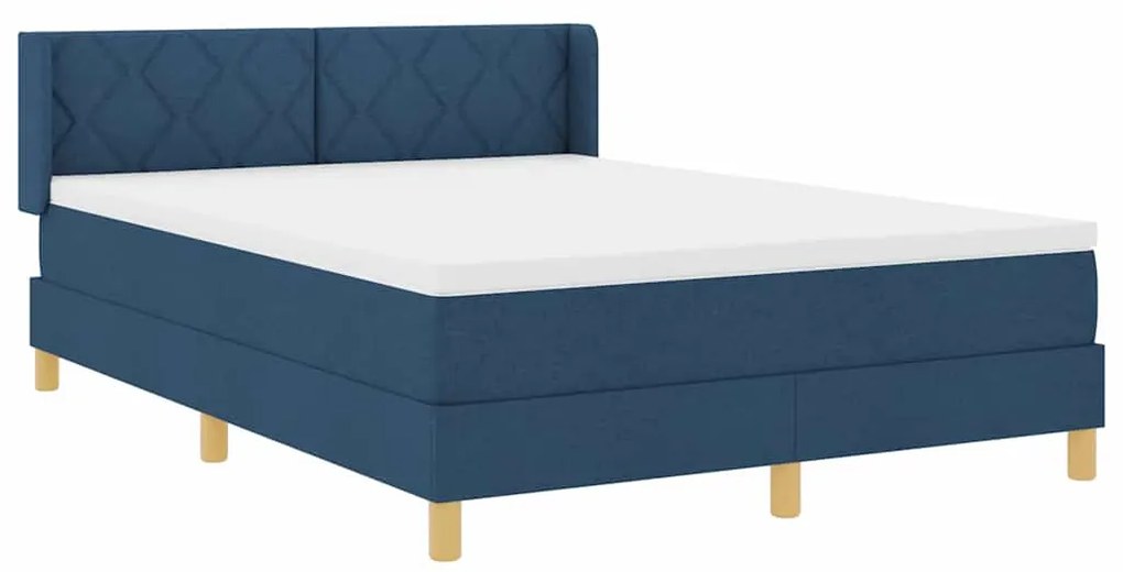 vidaXL Κρεβάτι με Ελατήρια με στρώμα Μπλε 160 x 200 cm ύφασμα