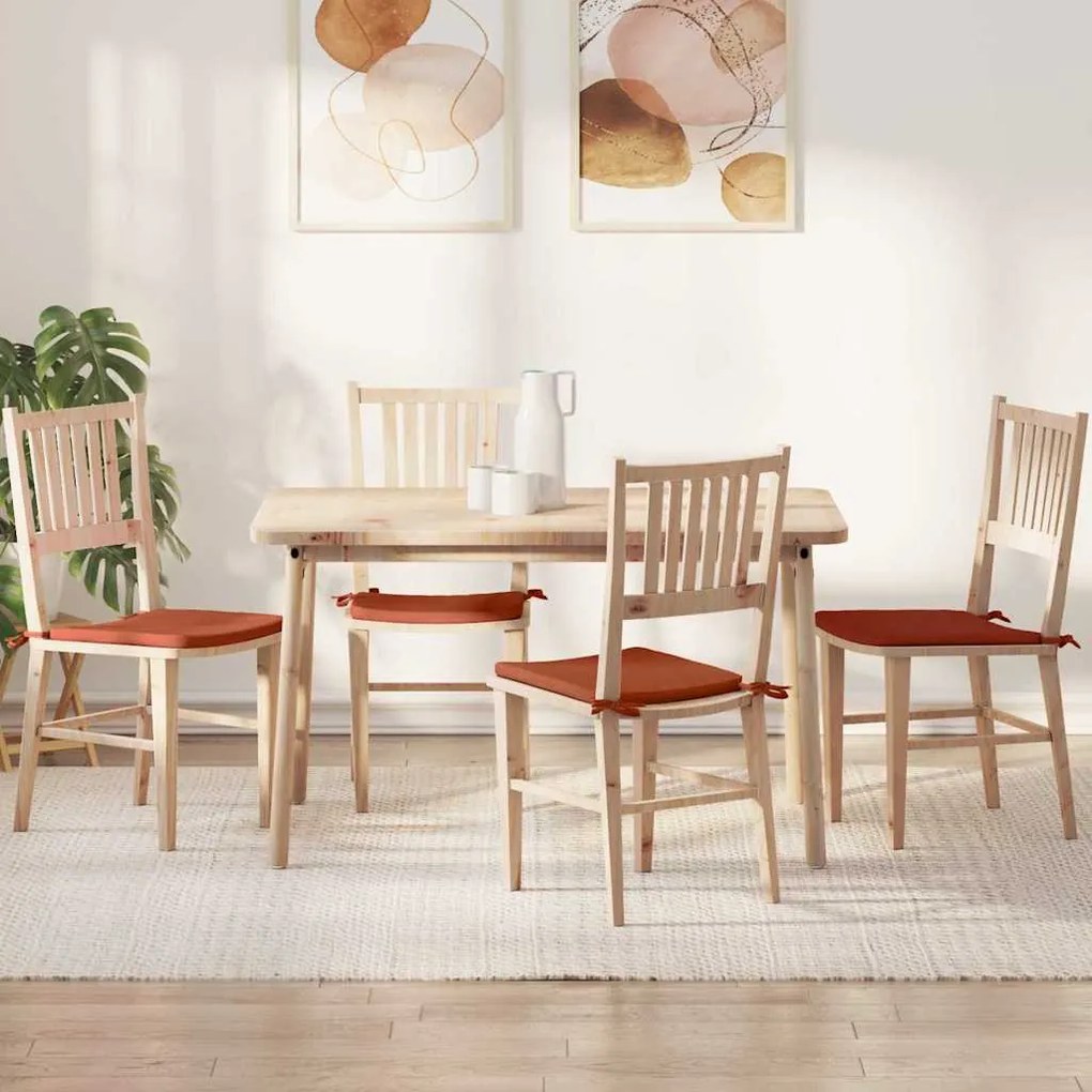 Μαξιλάρια καθισμάτων 4 pcs Κόκκινο Πορτοκαλί 40 x 40 x 3 cm