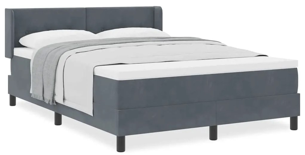 vidaXL Κρεβάτι με Ελατήρια και Στρώμα Μαύρο 100x200 εκ. Βελούδο