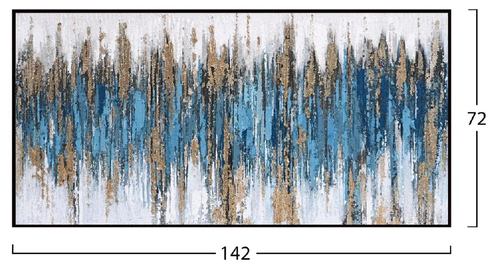 ΠΙΝΑΚΑΣ ΤΟΙΧΟΥ SEDIMENT (ΜΠΛΕ) HM4574.02 ΜΕ ΚΟΡΝΙΖΑ ΜΑΥΡΗ-ΚΑΜΒΑΣ 142x4.5x72Υεκ