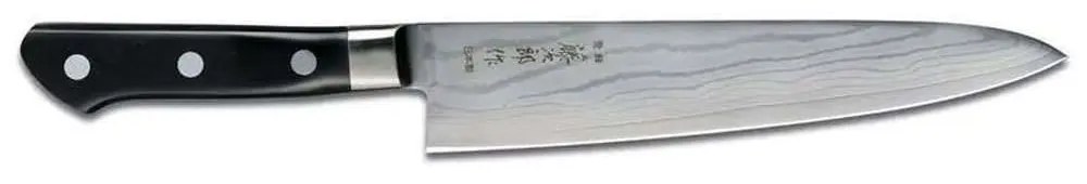 Μαχαίρι Chef Pro DP Damascus F-655 21cm Από Δαμασκηνό Ατσάλι Silver-Black Tojiro Stainless Steel