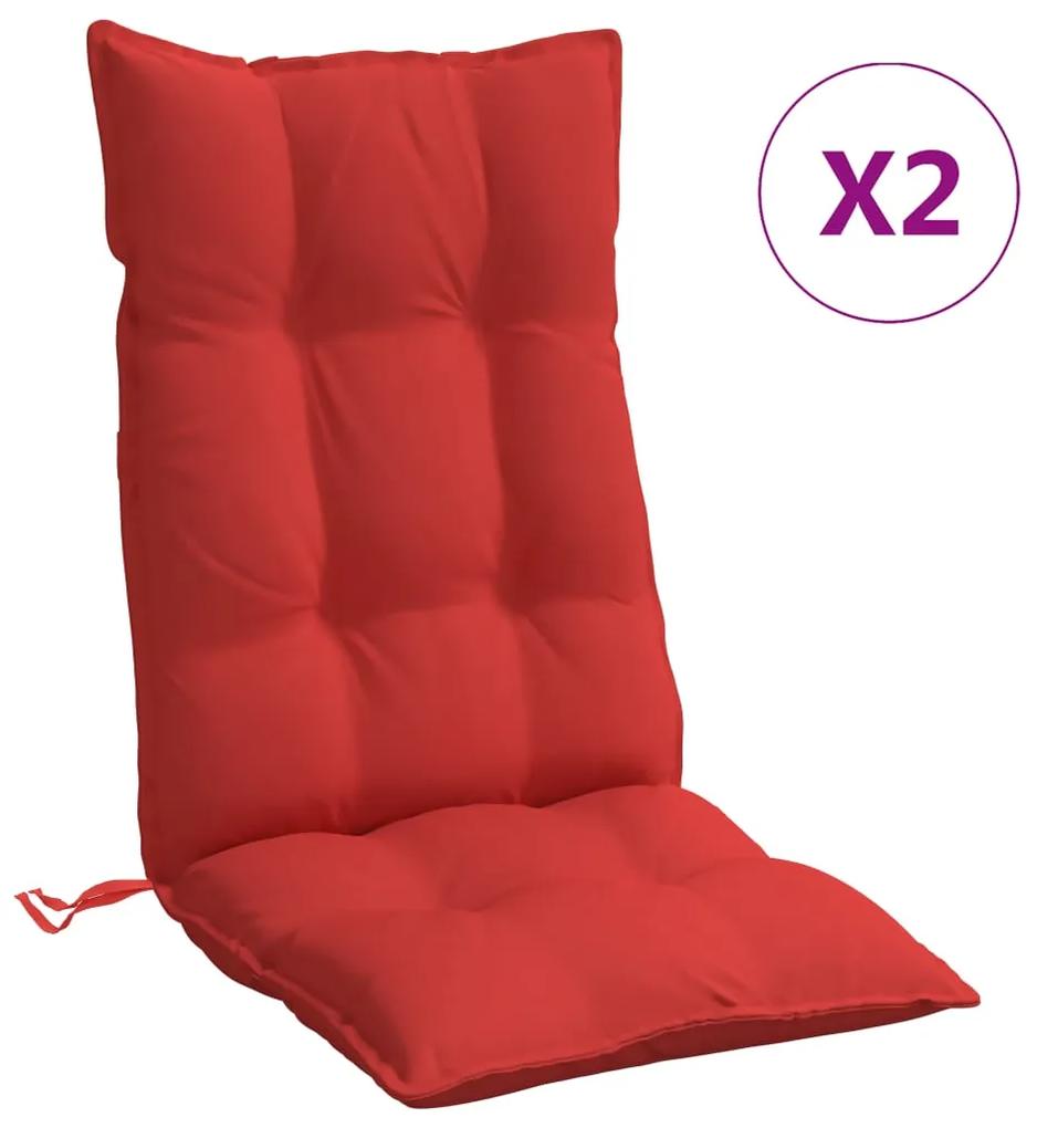 vidaXL Μαξιλάρια Καρέκλας με Πλάτη 2 τεμ. Κόκκινα από Ύφασμα Oxford