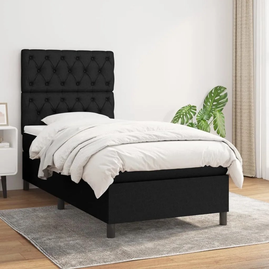 ΚΡΕΒΑΤΙ BOXSPRING ΜΕ ΣΤΡΩΜΑ ΜΑΥΡΟ 80 X 200 ΕΚ. ΥΦΑΣΜΑΤΙΝΟ 3141971