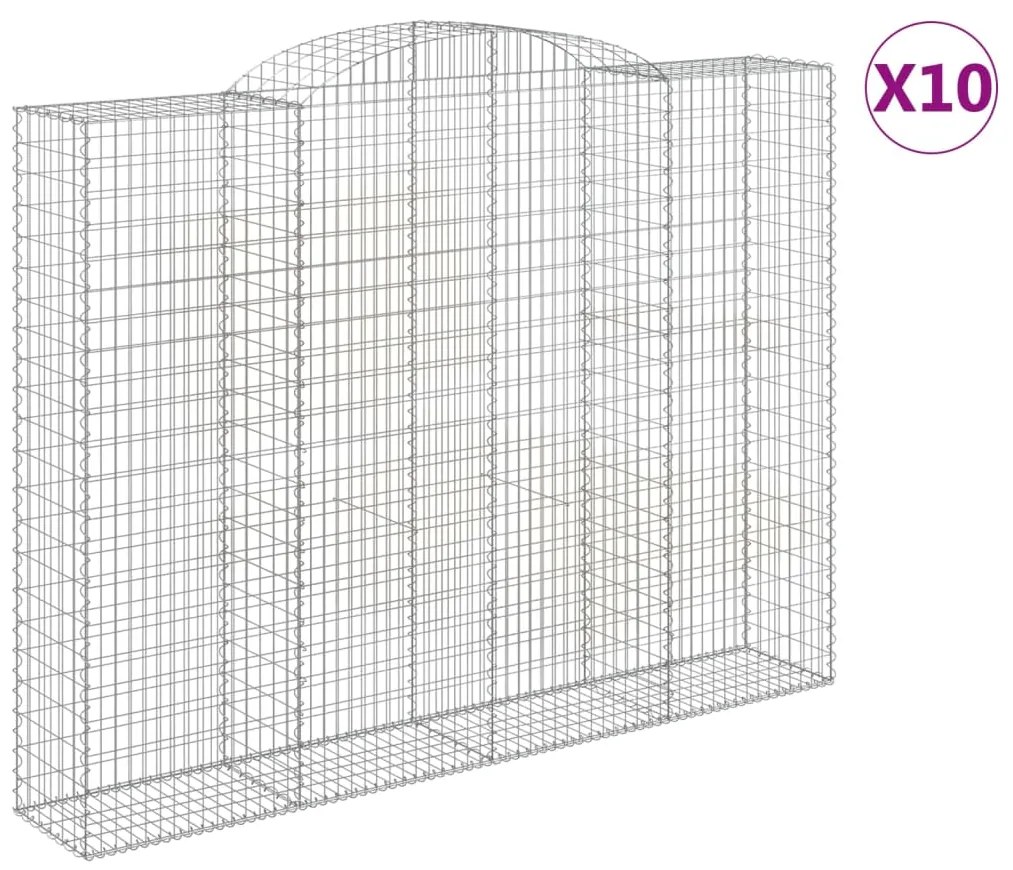 vidaXL Συρματοκιβώτια Τοξωτά 10 τεμ. 300x50x220/240 εκ. Γαλβαν. Σίδερο