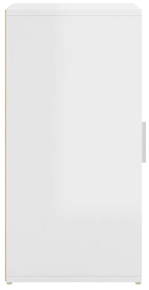 Παπουτσοθήκη Γυαλ. Λευκή 32x35x70 εκ. από Μοριοσανίδα - Λευκό
