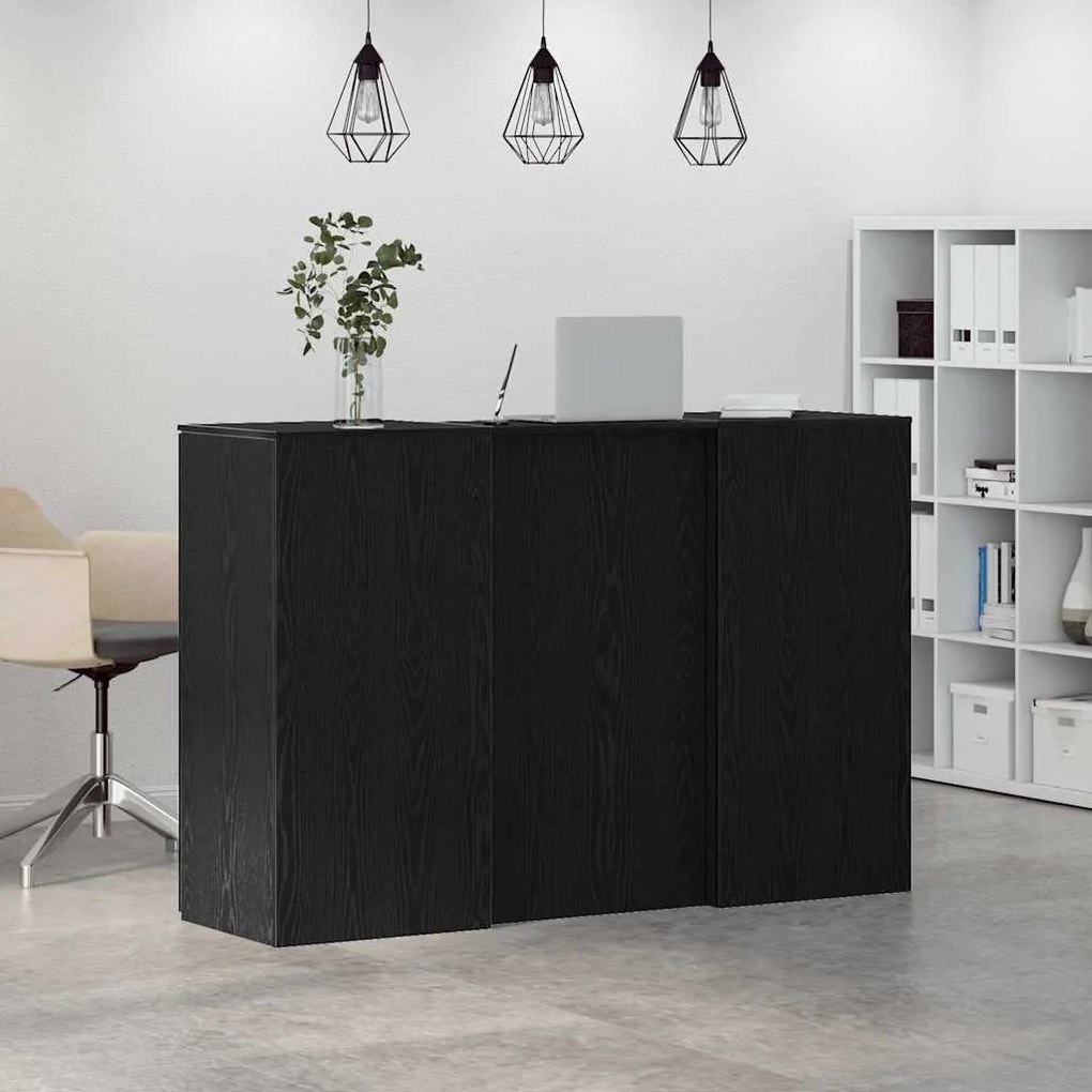 vidaXL Γραφείο υποδοχής Μαύρο Δρυς 155x50x103,5 εκ. Επεξεργασμένο Ξύλο