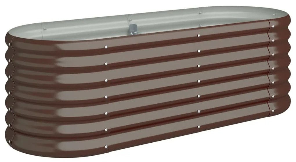vidaXL Ζαρντινιέρα Υπερυψωμένη Καφέ 114x40x36 εκ. Γαλβανισμένος χάλυβας