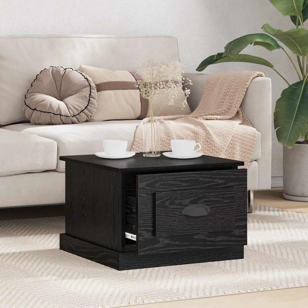 vidaXL Τραπεζάκι σαλονιού with Drawer Μαύρη δρυς 50 x 50 x 35 cm