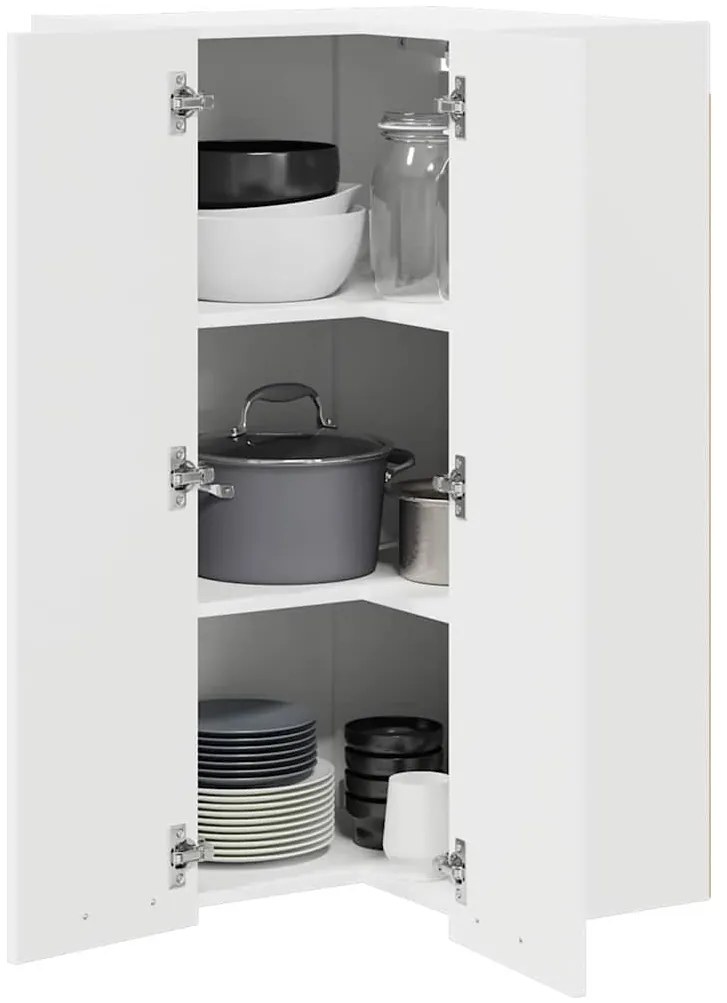 vidaXL Κρεμαστό ντουλάπι με αποθήκευση Riga Λευκό 57 x 57 x 100 εκ.