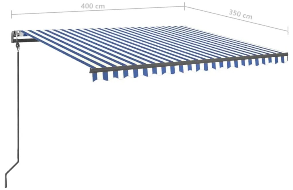 ΤΕΝΤΑ ΣΥΡΟΜΕΝΗ ΧΕΙΡΟΚΙΝΗΤΗ ΜΕ LED ΜΠΛΕ / ΛΕΥΚΟ 4 X 3,5 Μ. 3070221