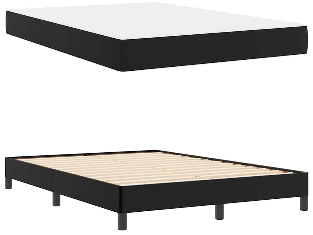 vidaXL Κρεβάτι Άλλο Μαύρο 140 x 190 cm Τεχνητό δέρμα