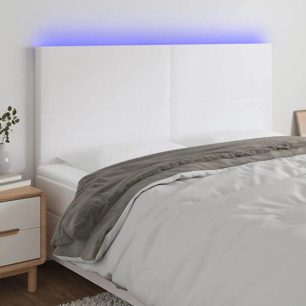 Κεφαλάρι Κρεβατιού LED Λευκό 200x5x118/128 εκ 3122253