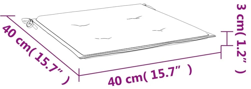 Μαξιλάρια Καρέκλας Κήπου 6 τεμ. Τιρκουάζ 50x50x4 εκ. Υφασμάτινα 361097