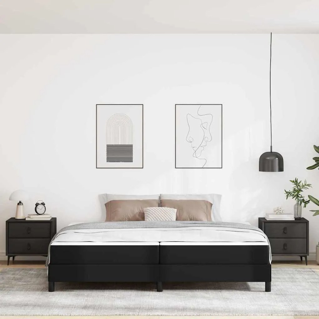 vidaXL Κρεβάτι Άλλο Μαύρο 200 x 200 cm Τεχνητό δέρμα