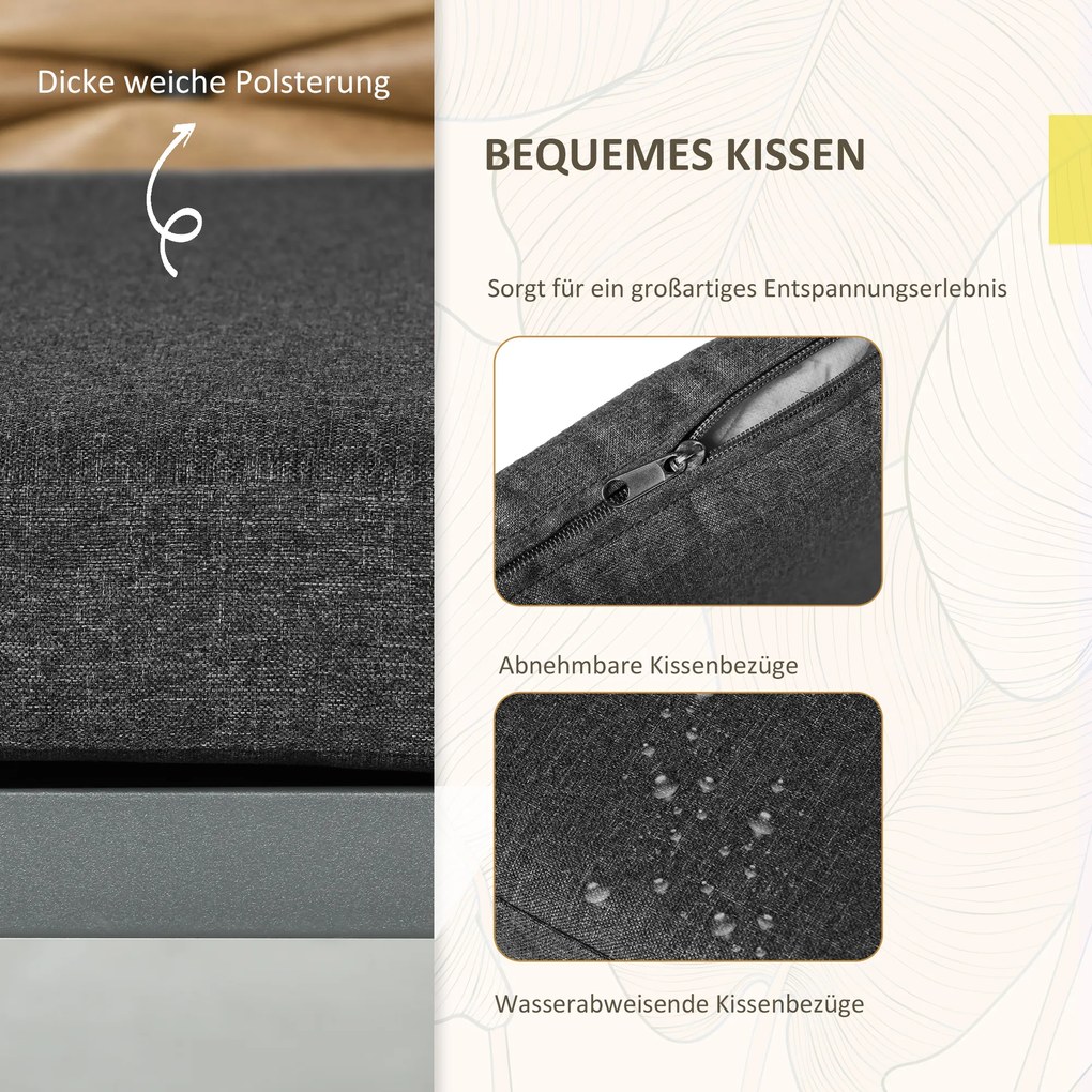 Outsunny Καρέκλες Κήπου Εξωτερικού Χώρου, Ανθεκτικές στις Καιρικές Συνθήκες, Μοντέρνος Σχεδιασμός, 57 x 58 x 87cm, Καφέ+Μαύρο+Γκρι