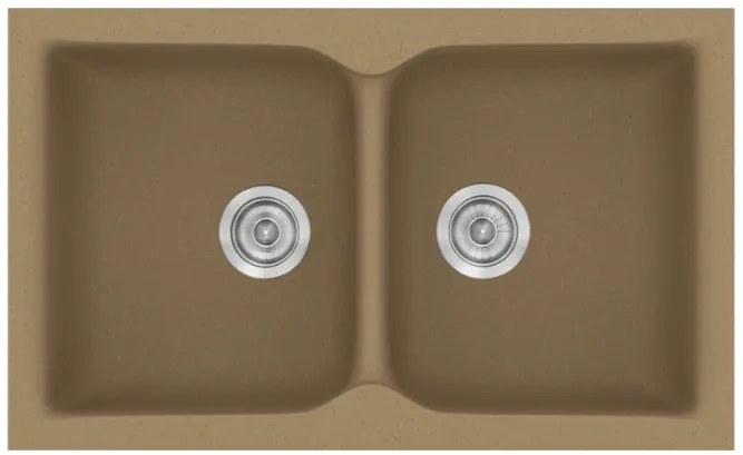Sanitec Classic 336 Metallic Coffee Ένθετος Νεροχύτης 90cm
