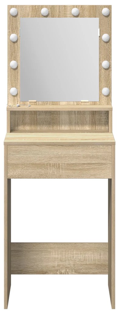 vidaXL Τραπέζι Μεταποίησης με Φωτισμό LED σε Sonoma Oak, 50x41x135 εκ.