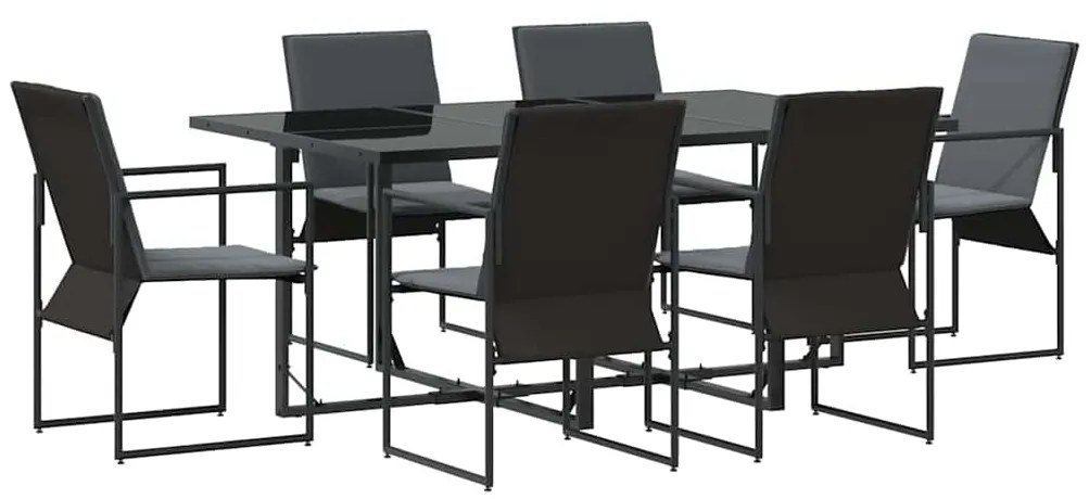 vidaXL Σέτ φαγητού για κήπο 7 pcs Μαύρο Ατσάλι