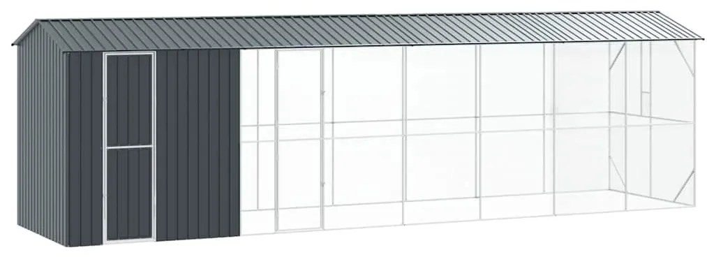 vidaXL Κλουβί πουλιών  με επέκταση σε ανθρακί, 210 x 838 x 247 εκ. από ατσάλι