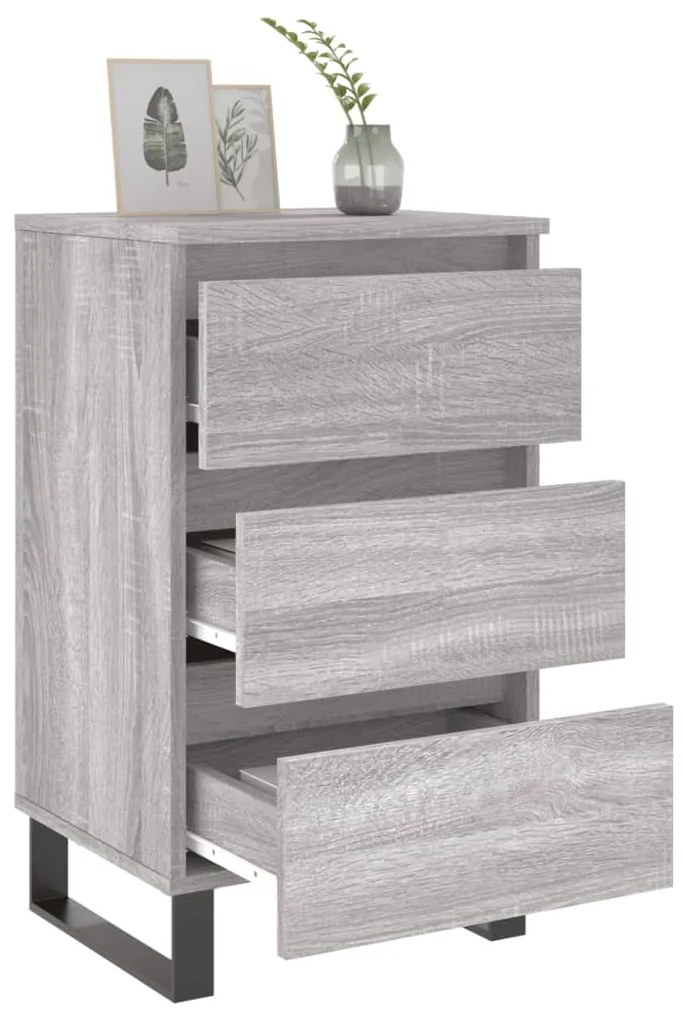 vidaXL Κομοδίνα 2 τεμ. Γκρι Sonoma 40x35x69 εκ. από Επεξεργασμένο Ξύλο