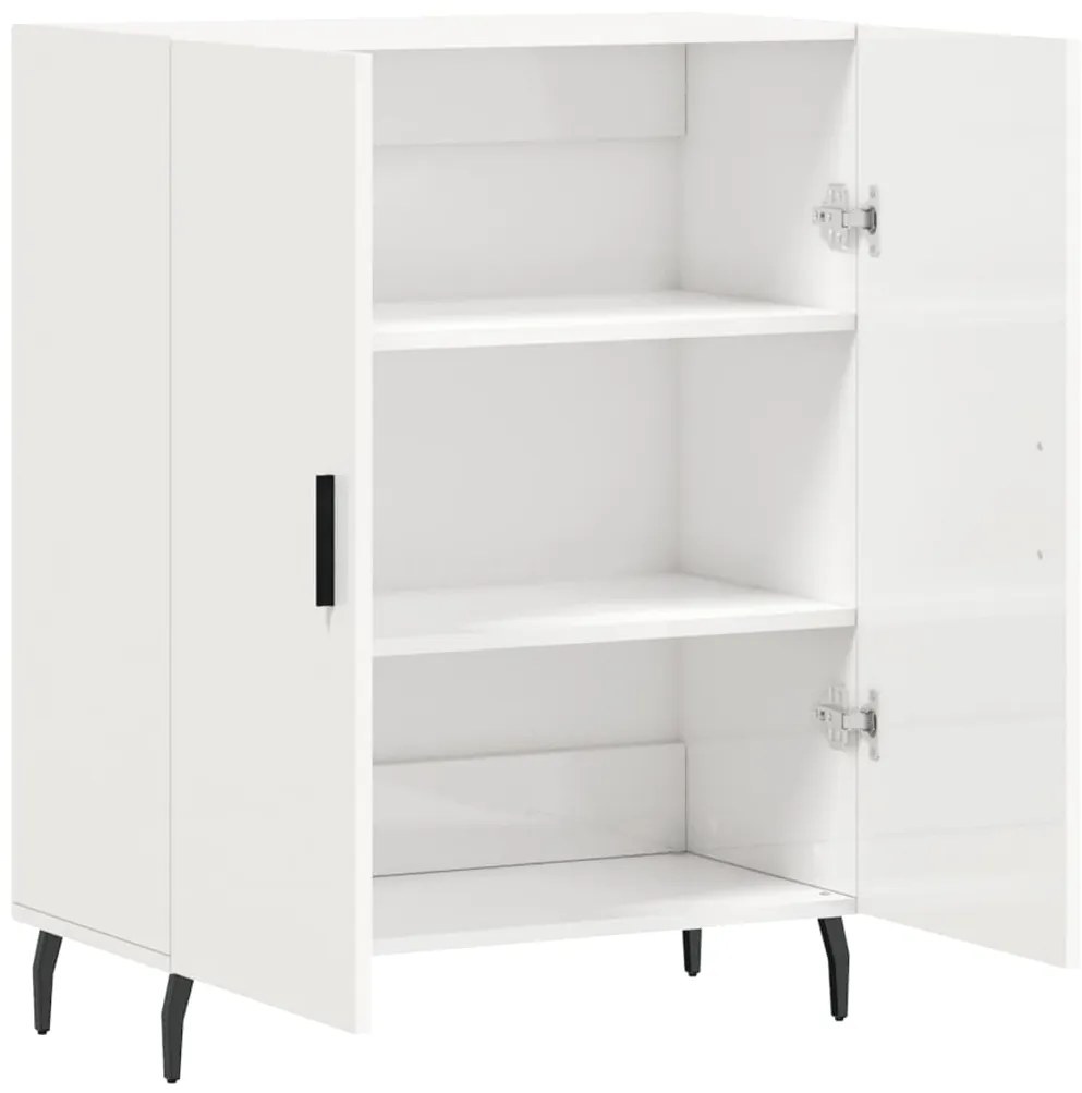 vidaXL Ντουλάπι Γυαλιστερό Λευκό 69,5x34x90 εκ. Επεξεργασμένο Ξύλο