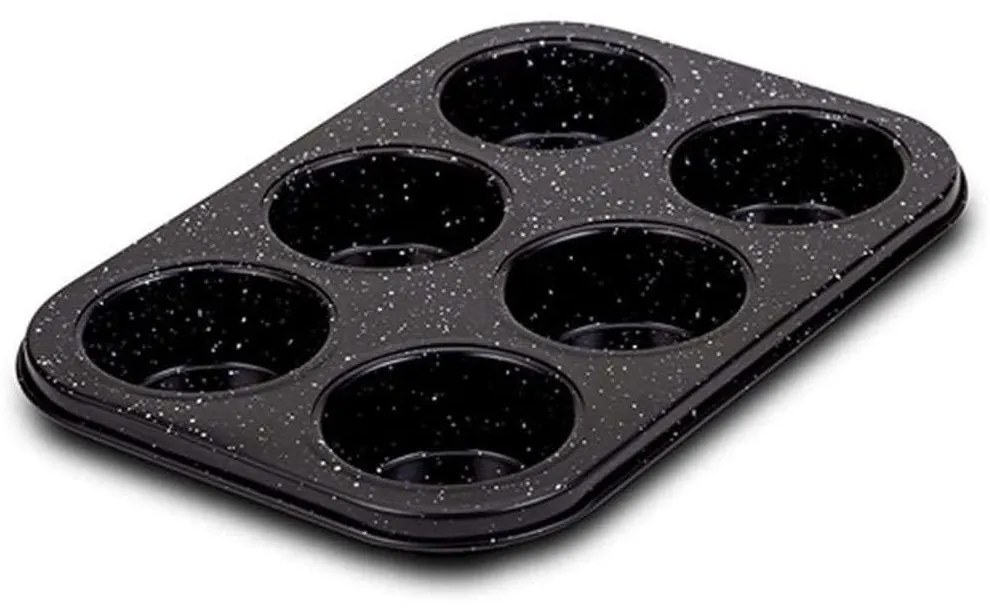Φόρμα Muffins 6 Θέσεων Αντικολλητική Nature 10-239-018 26,5cm Black Nava Steel