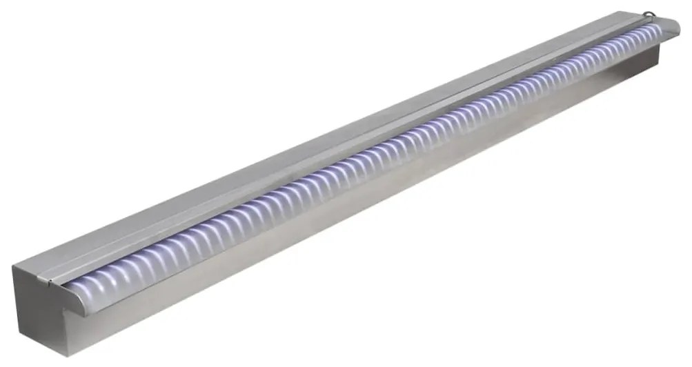 vidaXL Σιντριβάνι Καταρράκτης Πισίνας με LED 110εκ από Ανοξ. Ατσάλι