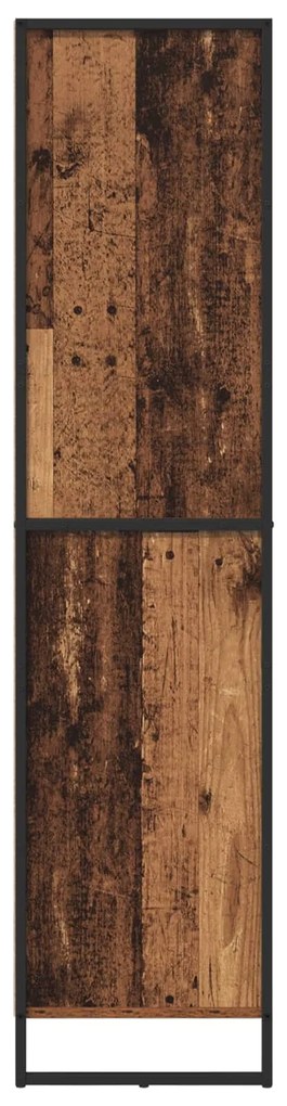 vidaXL Πλαϊνό γραφείο με συρτάρι 2 pcs Παλιό Ξύλο 81 x 36 x 150.5 εκ.