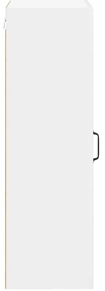 vidaXL Κρεμαστό ντουλάπι κουζίνας με ράφι Υψηλής γυαλάδας λευκό
