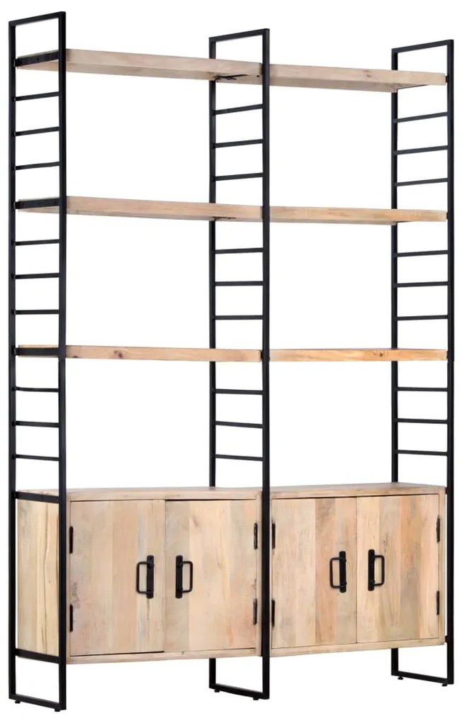 vidaXL Βιβλιοθήκη με 4 Επίπεδα 124 x 30 x 180 εκ. Μασίφ Ξύλο Μάνγκο
