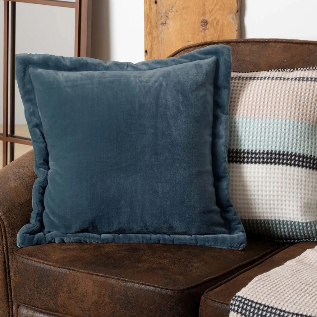Διακοσμητικό Μαξιλάρι Βελουτέ (53x53) A-S Cuddly Bleu Egeen 204412A