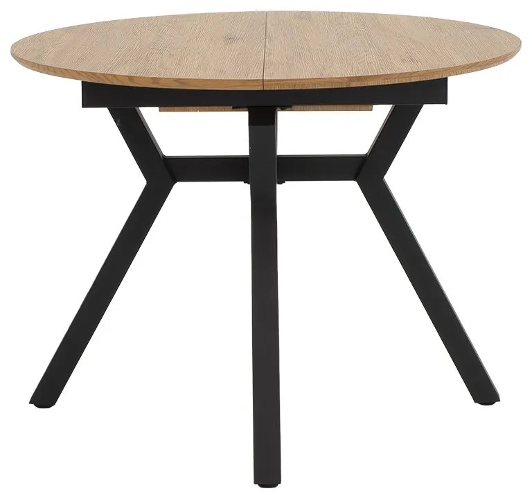 Tραπέζι Frances pakoworld επεκτεινόμενο MDF sonoma-μαύρο 100-140x100x75εκ - 235-000023 - 235-000023