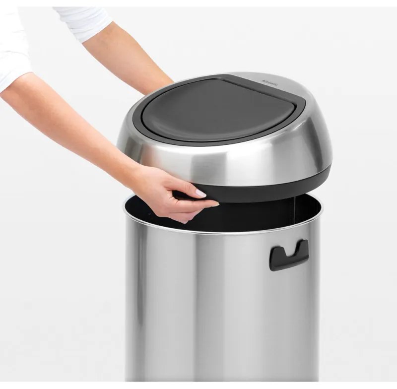 Κάδος BrabantiaTouch 647246, 60 l, Ομαλό και αθόρυβο άνοιγμα, Λευκό