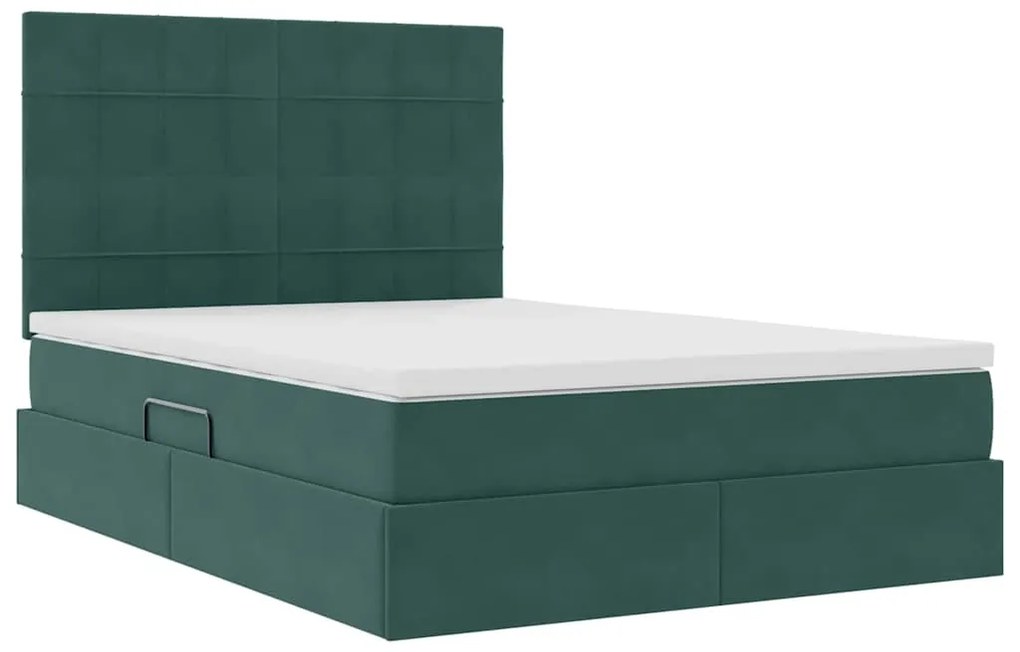 vidaXL Κρεβάτι με αποθηκευτικό χώρο και LED 140 x 190 cm Βελούδο