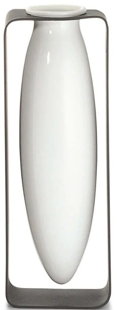 Βάζο Float 123170 10,1x7,6x22,8cm Grey-White Philippi Steel,Porcelain