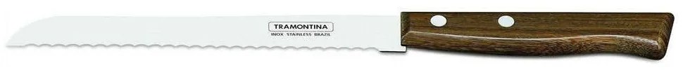 Μαχαίρι Ψωμιού Tradicional TR22215007 18cm Από Ανοξείδωτο Ατσάλι Silver-Brown Tramontina Stainless Steel