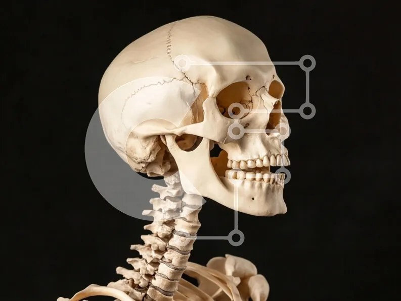 Intra Συλλεκτικό Ξύλινο Παζλ Plywood 4mm - Ανθρώπινος σκελετός σε προβολή προφίλ Σε Ξύλινο Κουτί - Διαστάσεις Puzzle: 10x10 cm – 25 κομμάτια