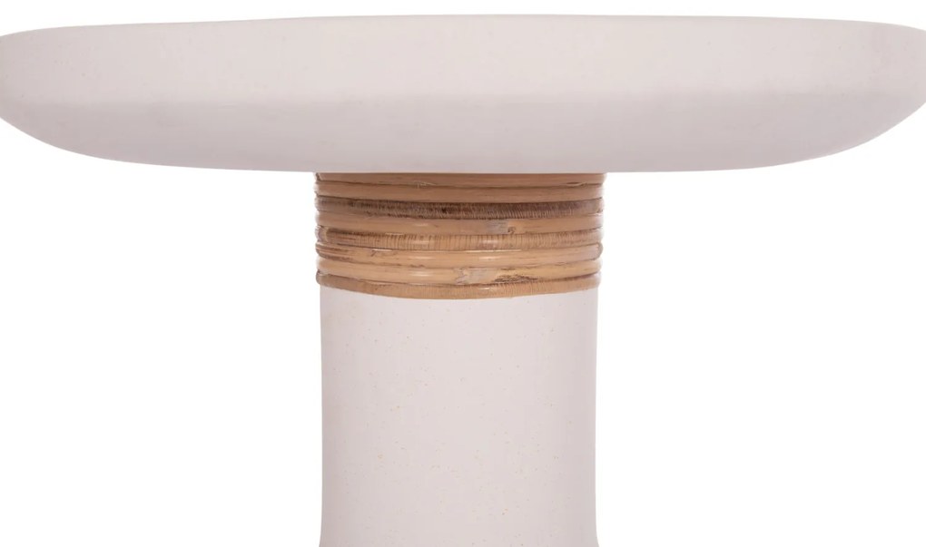 ΒΟΗΘΗΤΙΚΟ ΤΡΑΠΕΖΙ TRED(T) HM18169.02 FIBER CEMENT ΛΕΥΚΟ-ΦΥΣΙΚΟ RATTAN--Φ40x61Υεκ.
