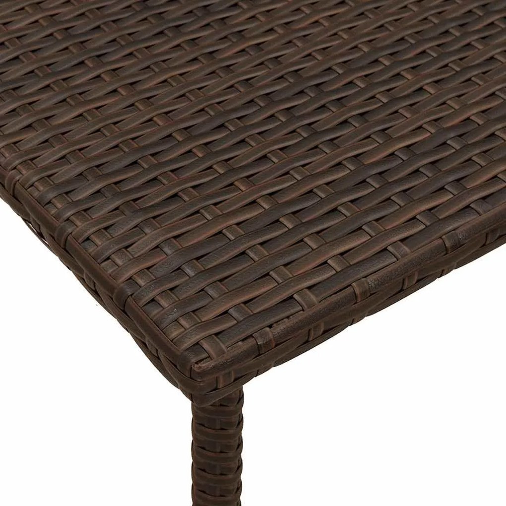 Κήπος Τραπέζι καφέ ορθογώνιο καφέ 60x40x37 cm Poly Rattan - Καφέ