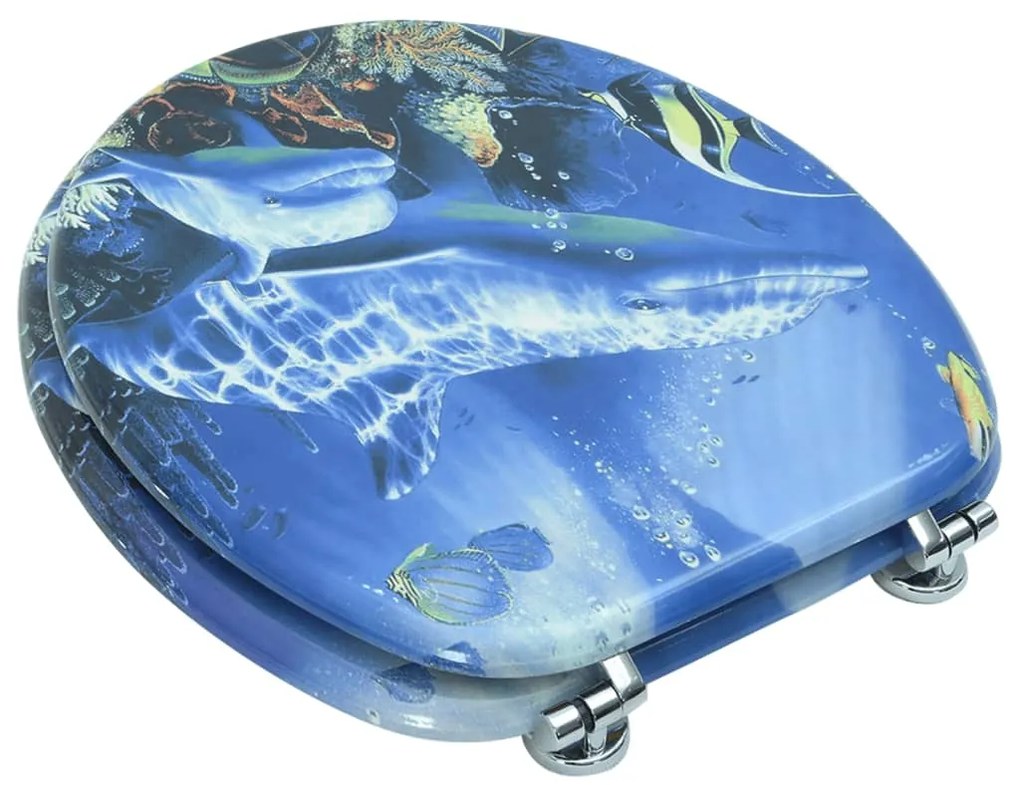 vidaXL Κάλυμμα Λεκάνης με Σχέδιο Δελφίνια από MDF