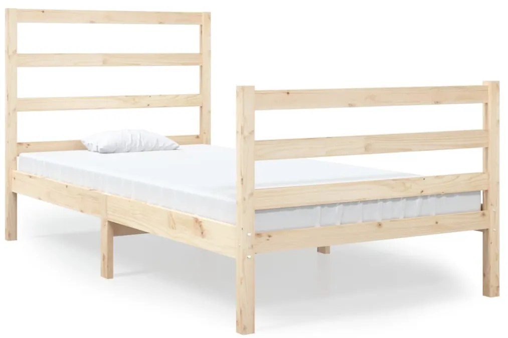 vidaXL Πλαίσιο Κρεβατιού Μονό 90 x 190 εκ. Μασίφ Ξύλο Πεύκου