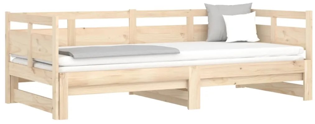 vidaXL Καναπές Κρεβάτι Συρόμενος 2x(90x200) εκ. από Μασίφ Ξύλο Πεύκου