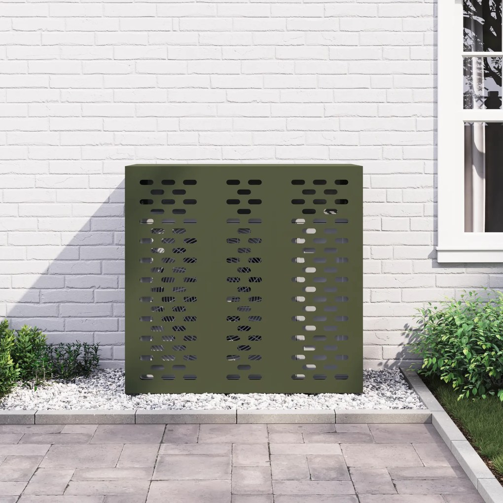 vidaXL Κάλυμμα Κλιματιστικού - Ελιά, 110x50x105 εκ, Ατσάλι