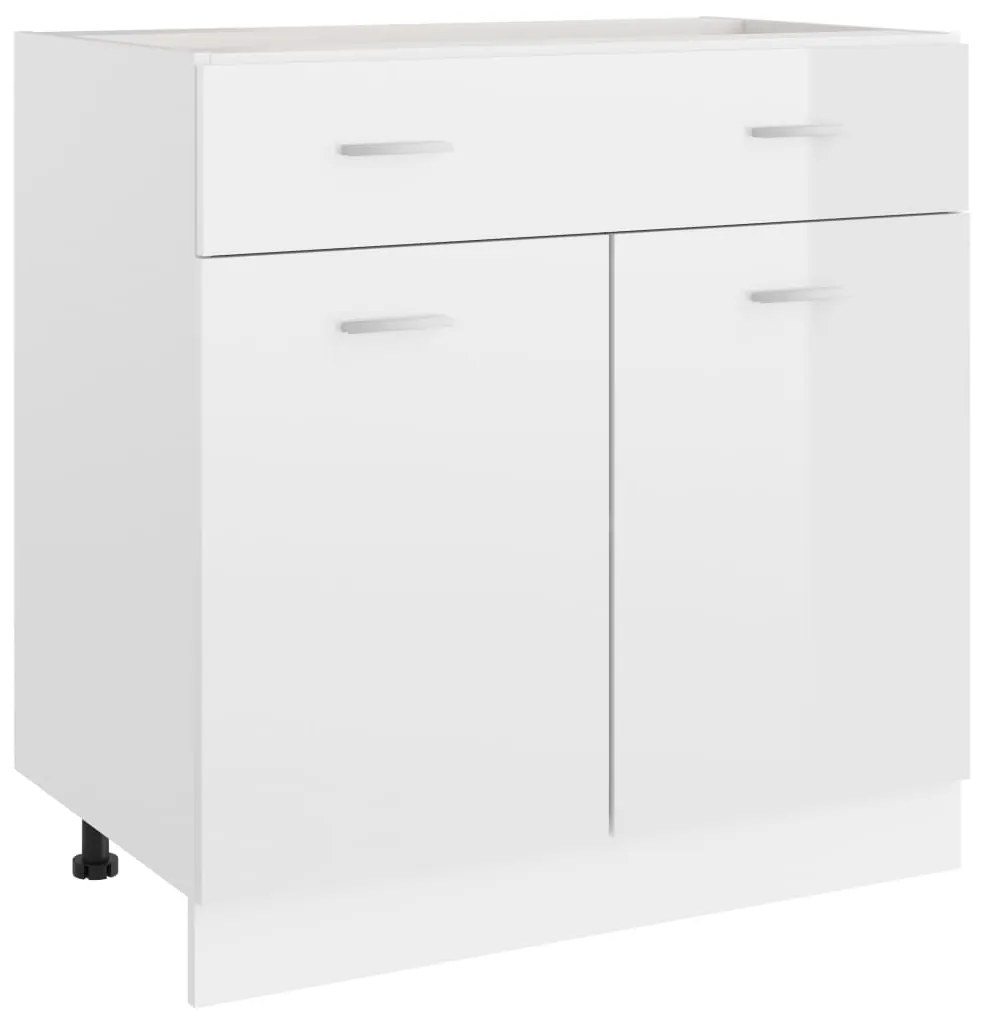 vidaXL Ντουλάπι Νεροχύτη Lyon Γυαλιστερό Λευκό 80x46x81,5εκ.