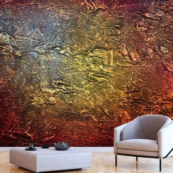 Αυτοκόλλητη φωτοταπετσαρία - Red Gold - 343x245