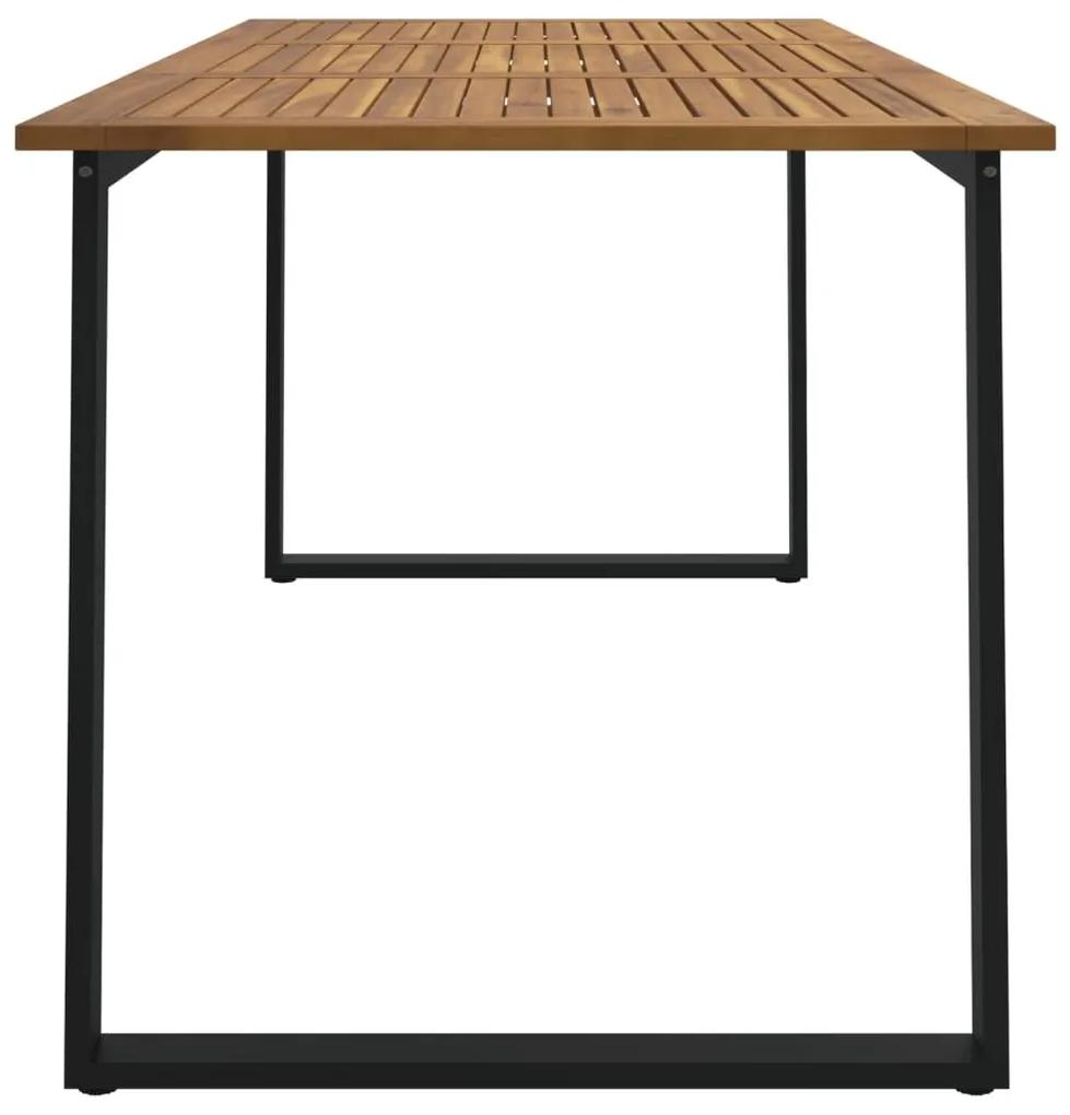 Τραπέζι Κήπου Με Πόδια σε Σχήμα U 160x80x75 εκ. Μασίφ Ακακία - Καφέ
